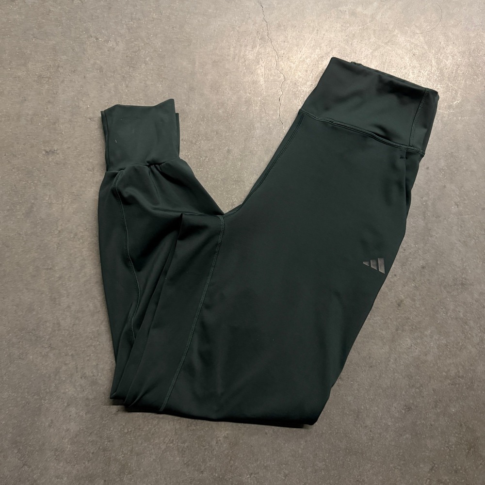 Adidas Aeroready High Waisted Joggers Forest Green Womens Medium Athletic Pants